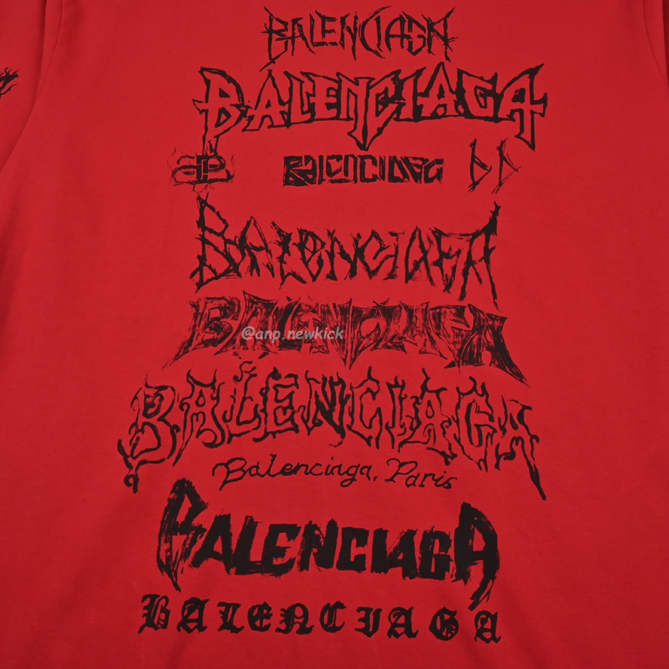 Balenciaga 24ss Gothic Printed Short Sleeves T Shirt (8) - newkick.cc